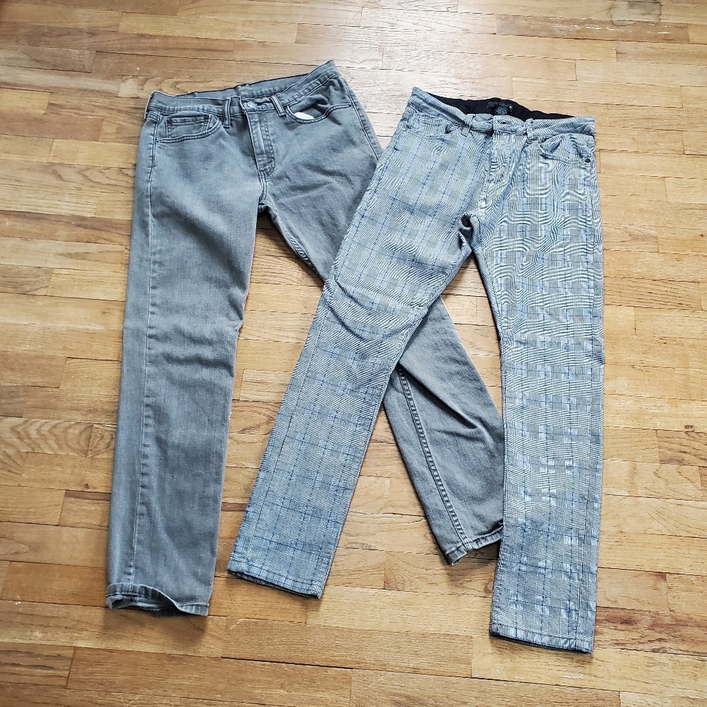 Bundle Of Men's Jeans Pants Size 34x32 Levi's 511s And Fried Denim Stretch